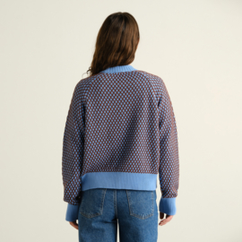 Dedicated - Husie Sweater Blue/Cappucino Brown