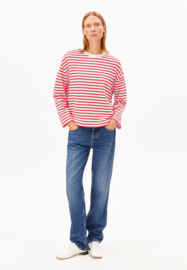 Armedangels - Frankaa Maarlen Stripe Undyed-Mars Red