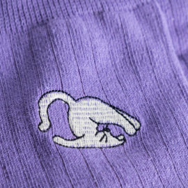 Dedicated - Knivsta Yoga Cat Socks Plow Pose Purple