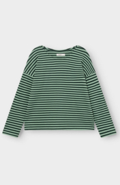 Dedicated - Shirt Humledal Stripes granite green/darkgreen