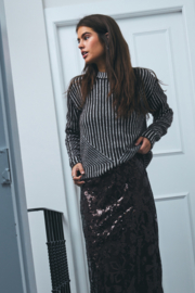 Ichi - Kamara Stripe 5 Pullover Chocolate