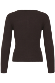 Ichi - Luls O-Neck Rib Sweater Chocolate