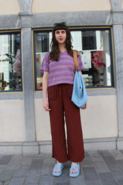 Nice Things - Chestnut Flowy Pants with piping pockets