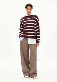 Armedangels - Merinaa Stripes Dark Cranberry