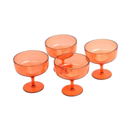 Here's How - The Rue Margarita Glass (acrylic) Set of 4 Orange