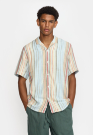 Revolution - Striped Cuban Shirt light blue