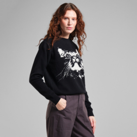 Dedicated - Sweater Arendal Psychedelic Cat Black