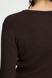 Ichi - Luls O-Neck Rib Sweater Chocolate