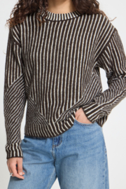 Ichi - Kamara Stripe 5 Pullover Chocolate