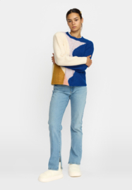 Selfhood - Knit Sweater Blue/offwhite/lilac/ochre