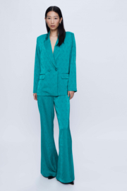 Wild Pony - Fluid Suit Pants in Blue Jaquard