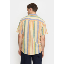 Revolution - Striped Cuban Shirt Orange