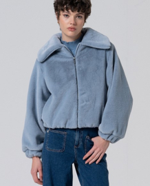 Surkana - Faux-Fur Jacket dust blue