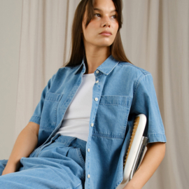 Dedicated - Shirt Stensvik Denim light blue