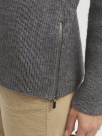 Nice Things - Ribbed Sweater with side zip