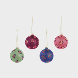 &Klevering - Leopard Print X-mas Ball Ornaments