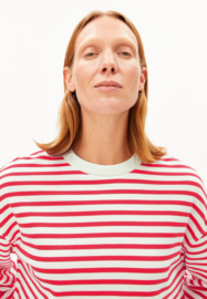 Armedangels - Frankaa Maarlen Stripe Undyed-Mars Red