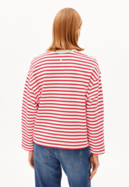 Armedangels - Frankaa Maarlen Stripe Undyed-Mars Red