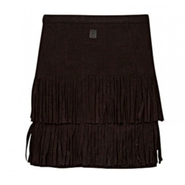 Faux suede rokje met franjes