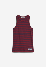 Armedangels - Kanitaa Stripes Top blue ash/dark crimson