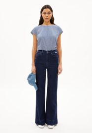 Armedangels - Oneliaa Lovely Stripes T-Shirt oatmilk/lapis