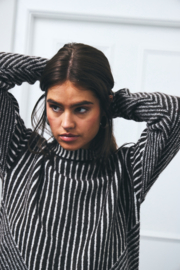 Ichi - Kamara Stripe 5 Pullover Chocolate