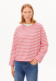 Armedangels - Frankaa Maarlen Stripe Undyed-Mars Red