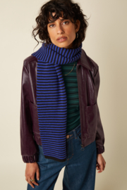 King Louie - Small Stripe Scarf Midnight Blue
