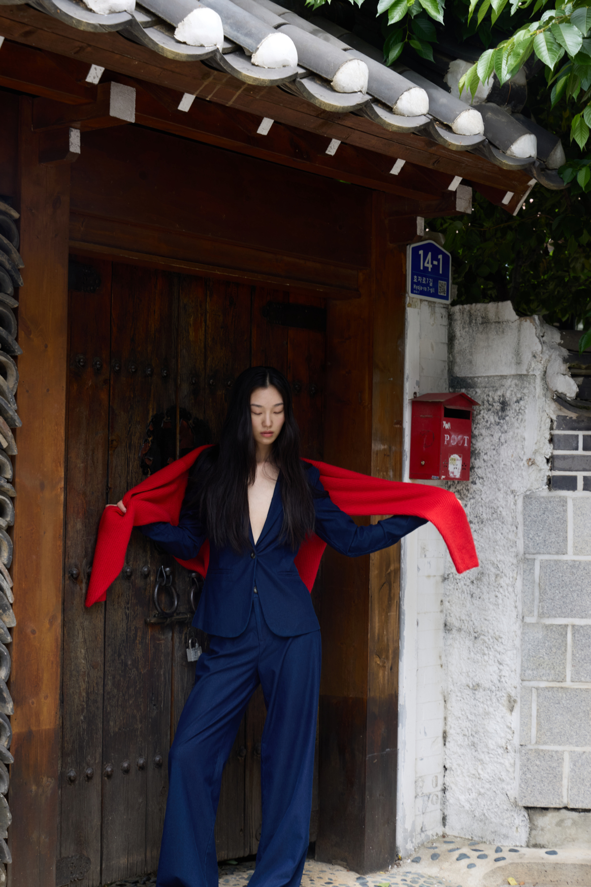 Ichi - Kate Denim Pants dark blue