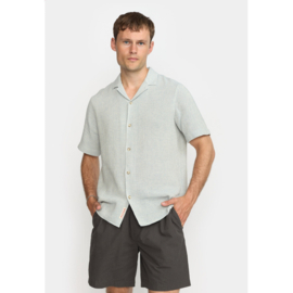 Revolution - Short Sleeved Cuban Shirt blue