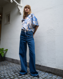Another Label - Rila Shirt graphic blue
