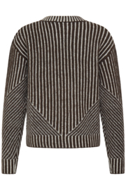 Ichi - Kamara Stripe 5 Pullover Chocolate
