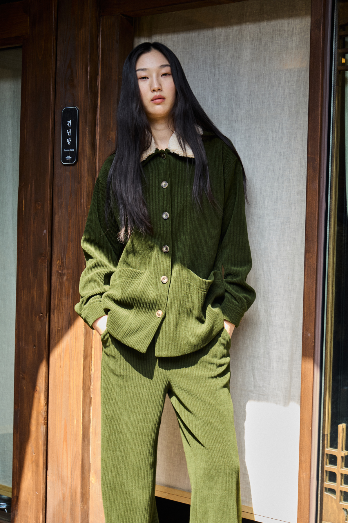 Ichi - Kate Corduroy Jacket rifle green