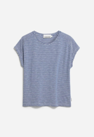 Armedangels - Oneliaa Lovely Stripes T-Shirt oatmilk/lapis