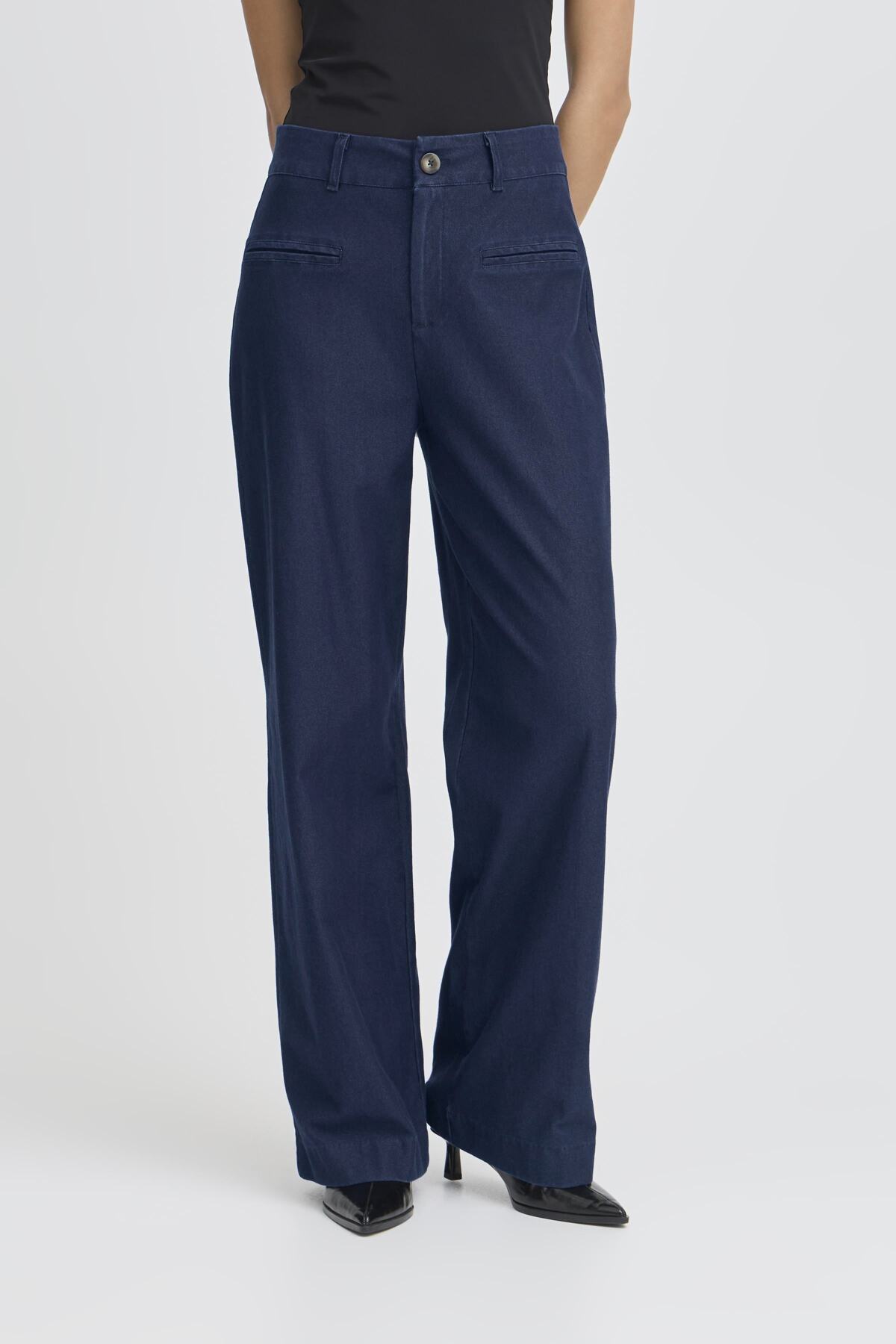Ichi - Kate Denim Pants dark blue