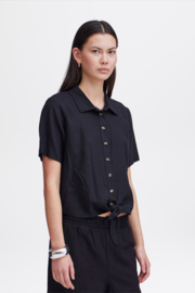 Ichi - Lino Shirt Black