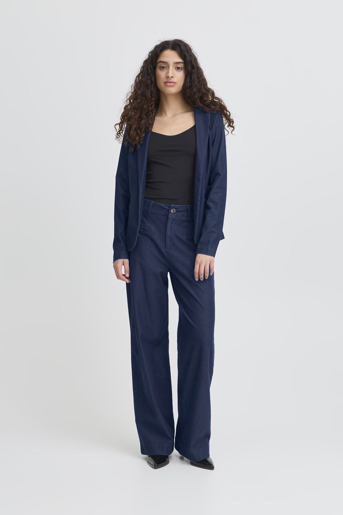 Ichi - Kate Denim Pants dark blue