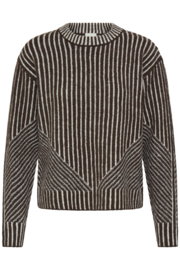 Ichi - Kamara Stripe 5 Pullover Chocolate