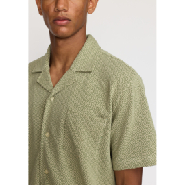 Revolution - Jacquard Cuban Shirt green
