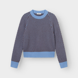 Dedicated - Husie Sweater Blue/Cappucino Brown