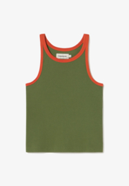 Thinking Mu - Harriet Contrast Top Green