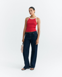 Thinking Mu - Harriet Contrast Top Red