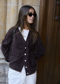 Ichi - Brula Cardigan coffee