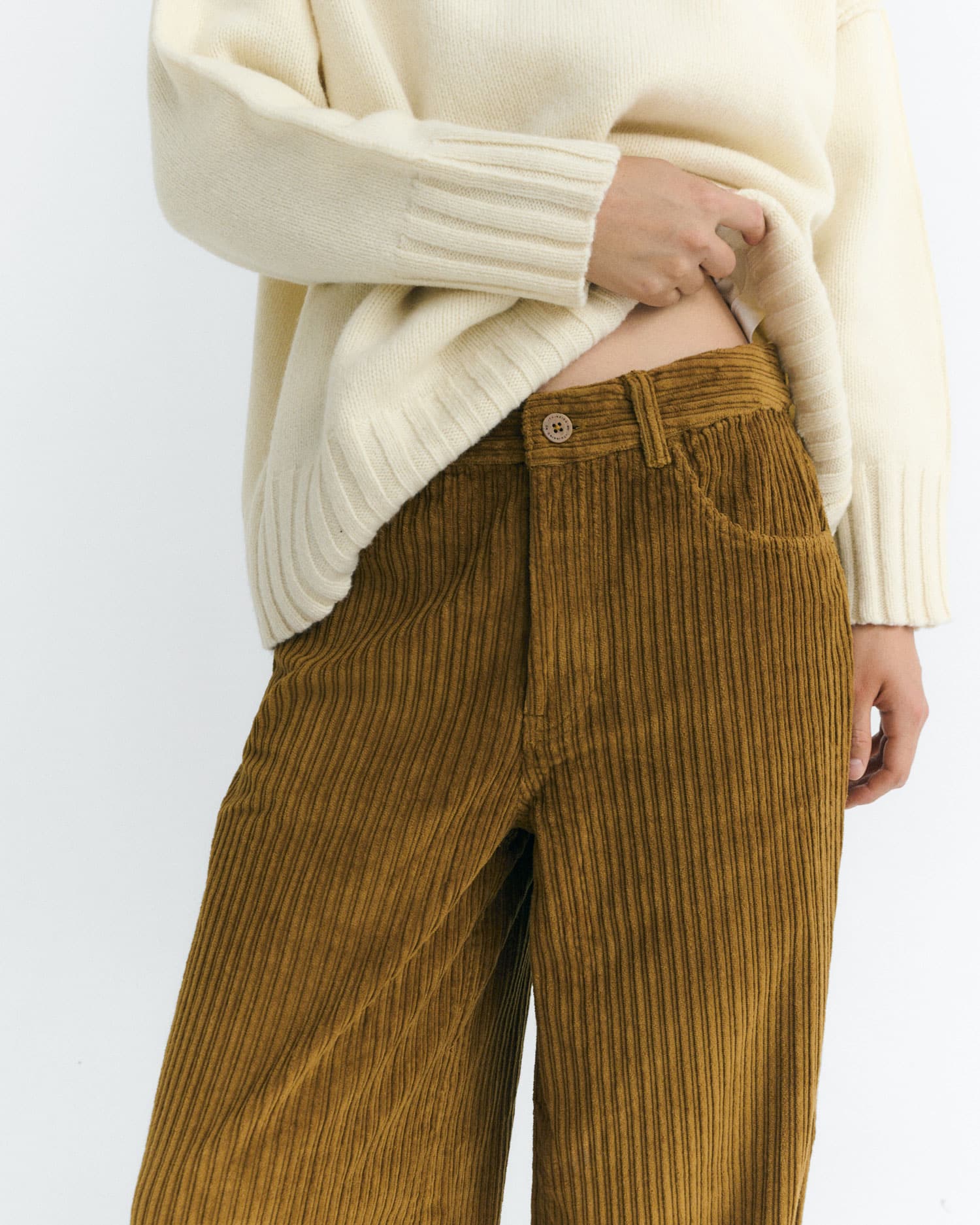 Thinking Mu - Hedda Pants Corduroy light oak
