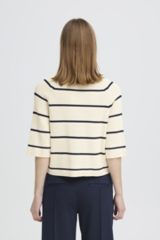 Ichi - Boston Midsleeve Top Birch Striped