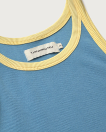 Thinking Mu - Harriet Contrast Top light blue