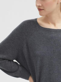 Nice Things - Roundneck Cape Sweater Mid Grey