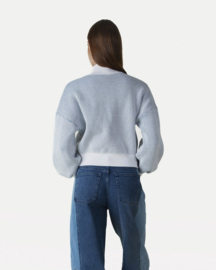 Another Label - Ceder Knitted Pull blue/offwhite