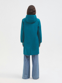 Nice Things - Hooded Trench Coat cyan blue