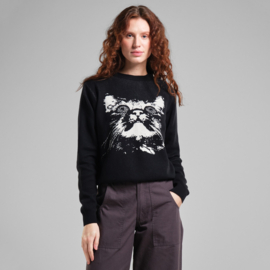 Dedicated - Sweater Arendal Psychedelic Cat Black